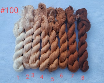 Silk thread sets 8 skeins | silk thread floss |hand-dyed silk | 100% fine natural mulberry silk | For hand embroidery cross stitch #100
