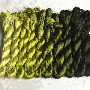 10 skeins hand-dyed 100% natural mulberry silk embroidery floss threads for hand embroidery pure genuine silk hand embroidery silk #44