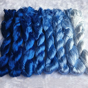 8 écheveaux teints à la main 100% naturel soie de mûrier fils de soie dentaire pour broderie à la main pure soie véritable soie broderie à la main #104