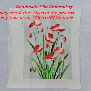 Tulip Blumen Wandbild ungerahmt Stickerei Malerei Home Decor Chinesische Handgemachte Seidenmalerei Suxi Stickerei GRÖSSE 40X 30 cm