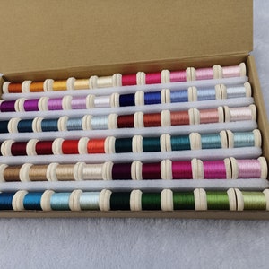 Embroidery silk spools | Pack of 60 spools hand-dyed 100% natural mulberry silk embroidery threads hand embroidery assorted colors shades