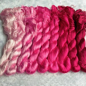9 skeins hand-dyed 100% natural mulberry silk embroidery floss threads for hand embroidery pure genuine silk hand embroidery silk #39