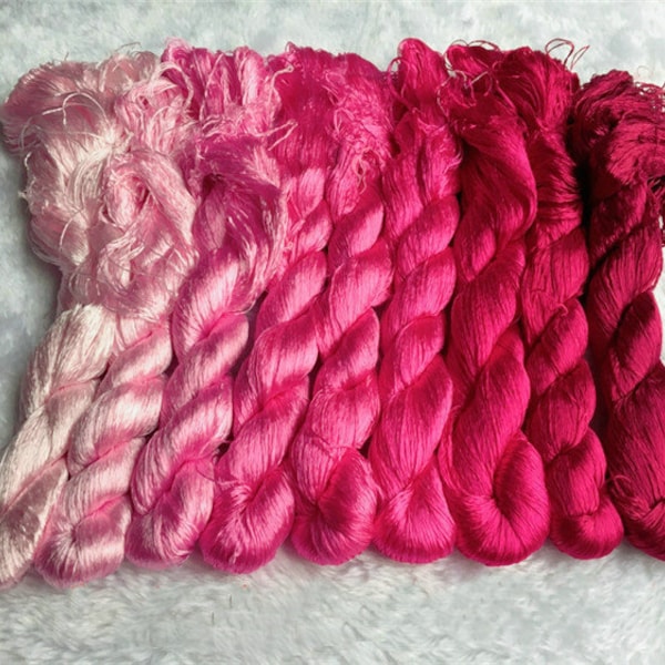 9 skeins hand-dyed 100% natural mulberry silk embroidery floss threads for hand embroidery pure genuine silk hand embroidery silk #39