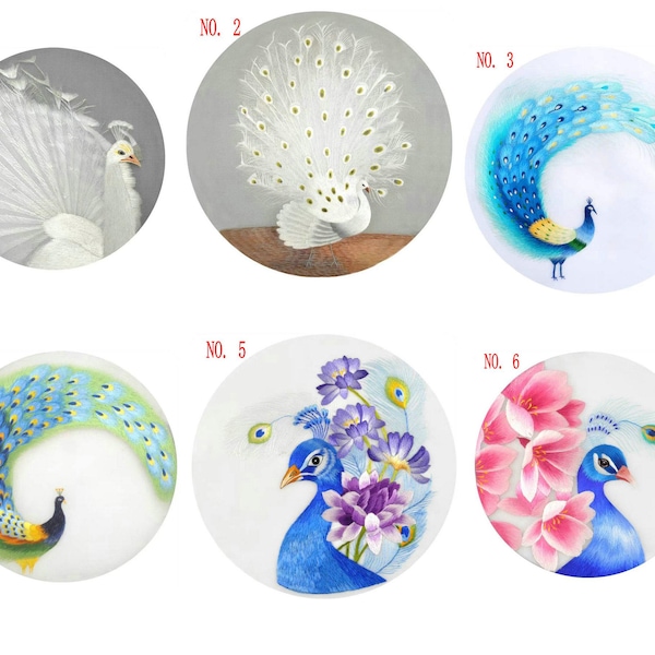 Embroidery designs patterns Suzhou embroidery DIY kit unfinished silk embroidery peacock Full Kit Hoop Needle preprint fabric silk yarn