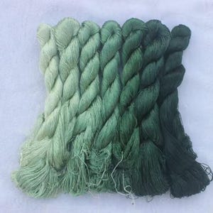 7 skeins hand-dyed 100% natural mulberry silk embroidery floss threads for hand embroidery pure genuine silk hand embroidery silk #19