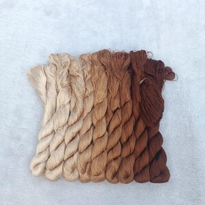 9 skeins hand-dyed 100% natural mulberry silk embroidery floss threads for hand embroidery pure genuine silk hand embroidery silk #60