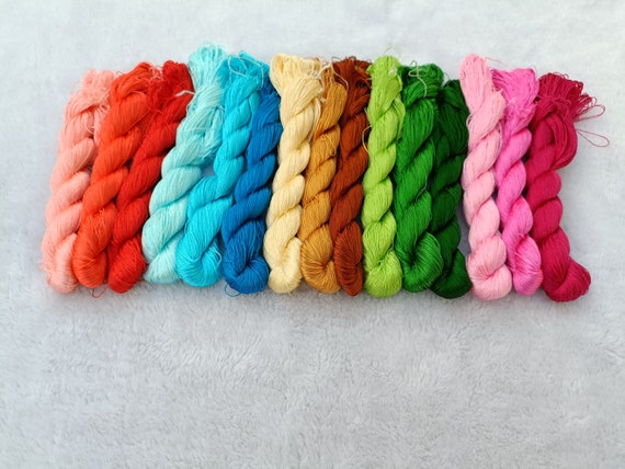 Silk Thread Assorted 8 Colors Art Silk Thread, Art Embroidery Silk,  Embroidery Thread, Silk Thread Pack of 8 Colors 