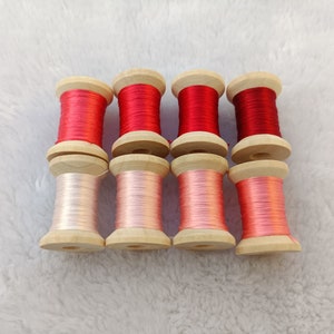 8 spools hand-dyed 100% natural mulberry silk embroidery threads for hand embroidery cross stitch needlepoint #S11T