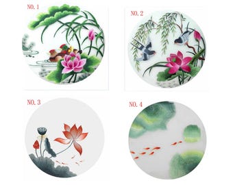 Lotus water Lily Flower China Suzhou hand embroidery DIY kit unfinished mulberry silk embroidery Full Kit Needle pre-print fabric silk#NEW
