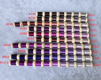 Purple Silk thread spools natural mulberry silk embroidery threads for hand embroidery cross stitch needlepoint reeled silk