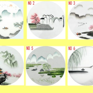 China Suzhou hand embroidery DIY kit unfinished mulberry silk embroidery landscape  Pattern Full Kit Hoop Needle preprint fabric silk yarn
