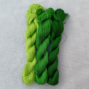 Silk thread green 3 skeins natural mulberry silk embroidery threads silk embroidery floss hand embroidery chan-hua#013