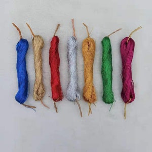 7 skeins assorted color shades metallic thread for Hand Embroidery