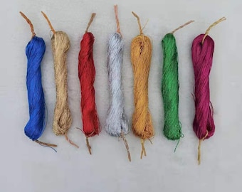 7 skeins assorted color shades metallic thread for Hand Embroidery