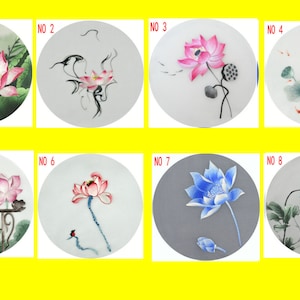 Suzhou hand embroidery DIY kit unfinished mulberry silk embroidery water lily Flower Pattern Full Kit Hoop Needle preprint fabric silk yarn