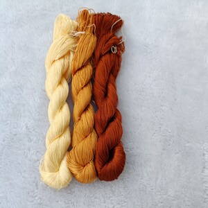 Silk thread 3 skeins natural mulberry silk embroidery threads silk embroidery floss hand embroidery chan-hua#273