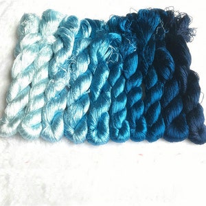 10 skeins hand-dyed 100% natural mulberry silk embroidery floss threads for hand embroidery pure genuine silk hand embroidery silk #56