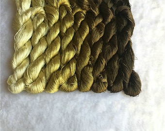 Silk thread Sets | 8 skeins hand-dyed natural mulberry silk | embroidery silk floss | fine silk thread for hand embroidery  #85