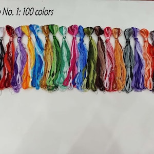 Madejas de seda de morera 100% natural teñidas a mano en 100 colores, hilos de bordar, hilo de bordar de seda, tonos de colores surtidos, colores más utilizados