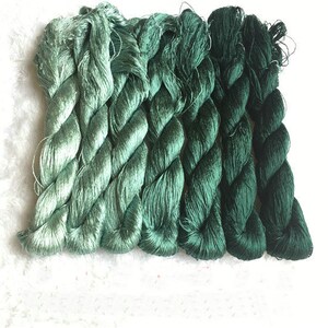 7 skeins hand-dyed 100% natural Suzhou mulberry silk embroidery floss threads for hand embroidery #47