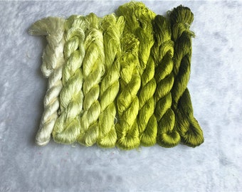 8 skeins hand-dyed 100% natural mulberry silk embroidery floss threads for hand embroidery pure genuine silk hand embroidery silk #99