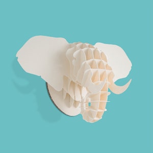 A cabeça do elefante/decoração da parede para crianças/cartão reciclado/3 dimensional