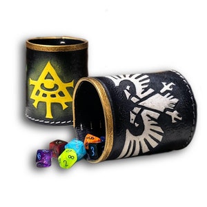 Tiradadi in cuoio DnD Dungeons&Dragons personalizzabile fatto a mano per giochi di ruolo nerd warhammer pathfinder Blood Bowl