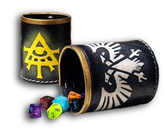 Custom DICE SHAKER - TTRPG Handmade dice roller DnD / Warhammer Leather Cup