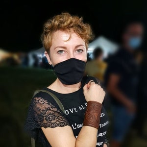 Custom Engraved CELTIC BRACELET / Handmade genuine Leather Armlet - Personalized Accessory Viking & Larp style