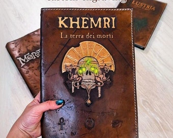 DnD / TTRPG Handbook COVER - Customizable Handmade Engraved Leather D&D Sleeve