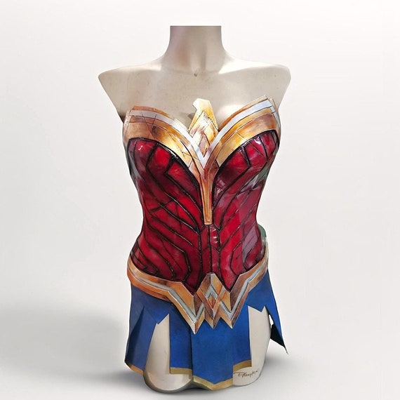 Handmade Wonder Woman Cosplay Corset and Skirt – Custom Size Armor