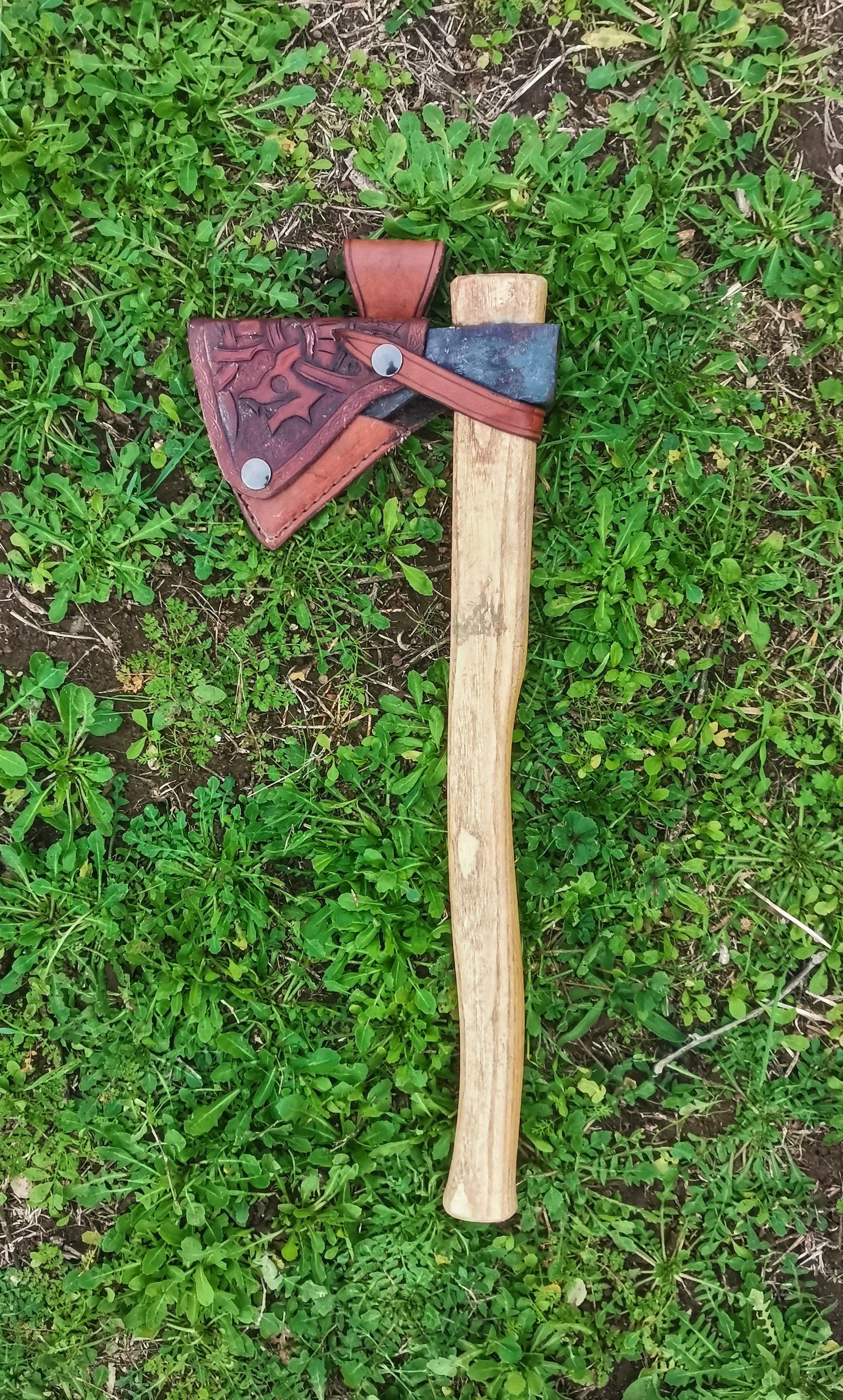 Fourreau En Cuir Fait Main Pour Hache De Bushcraft Nyman Ax - Léger Et