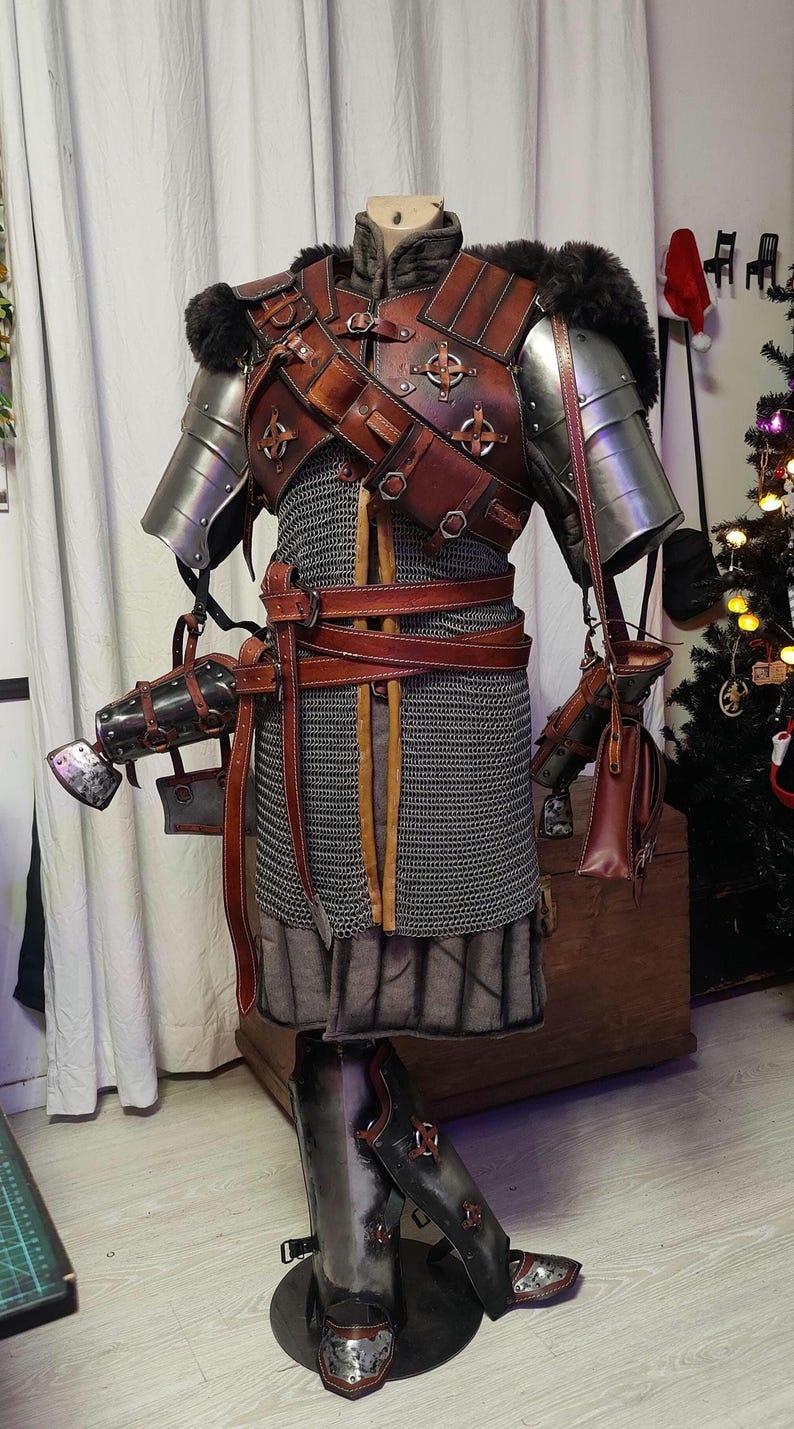 Handmade Leather Witcher Armor: Geralt of Rivia, Bear / Ursine School Armor Accessories image 2