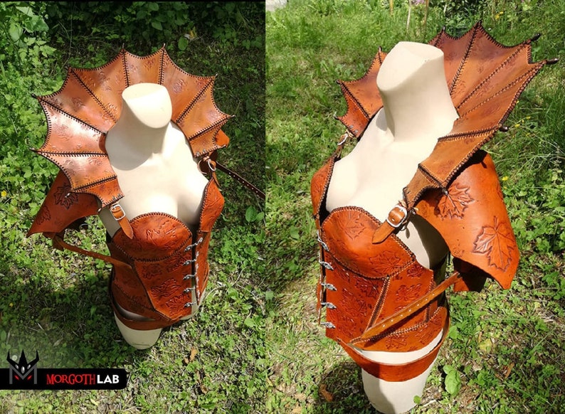 Galavant inspiré Cuir ARMOR femme guerrière / Madalena haute qualité CUSTOM bustier gorget laisse elf elfes druide armure cosplay larp tenue image 4