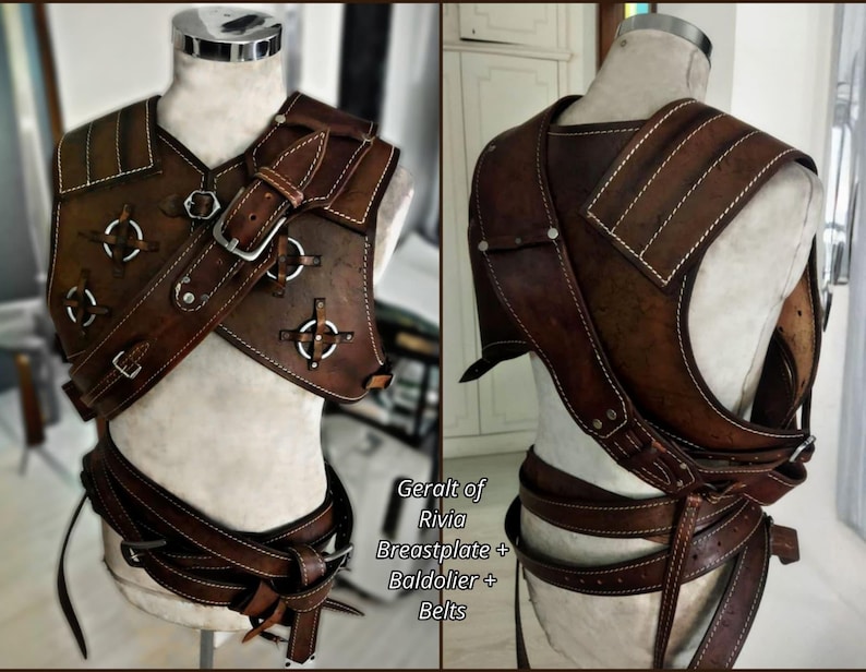 Handmade Leather Witcher Armor: Geralt of Rivia, Bear / Ursine School Armor Accessories image 7