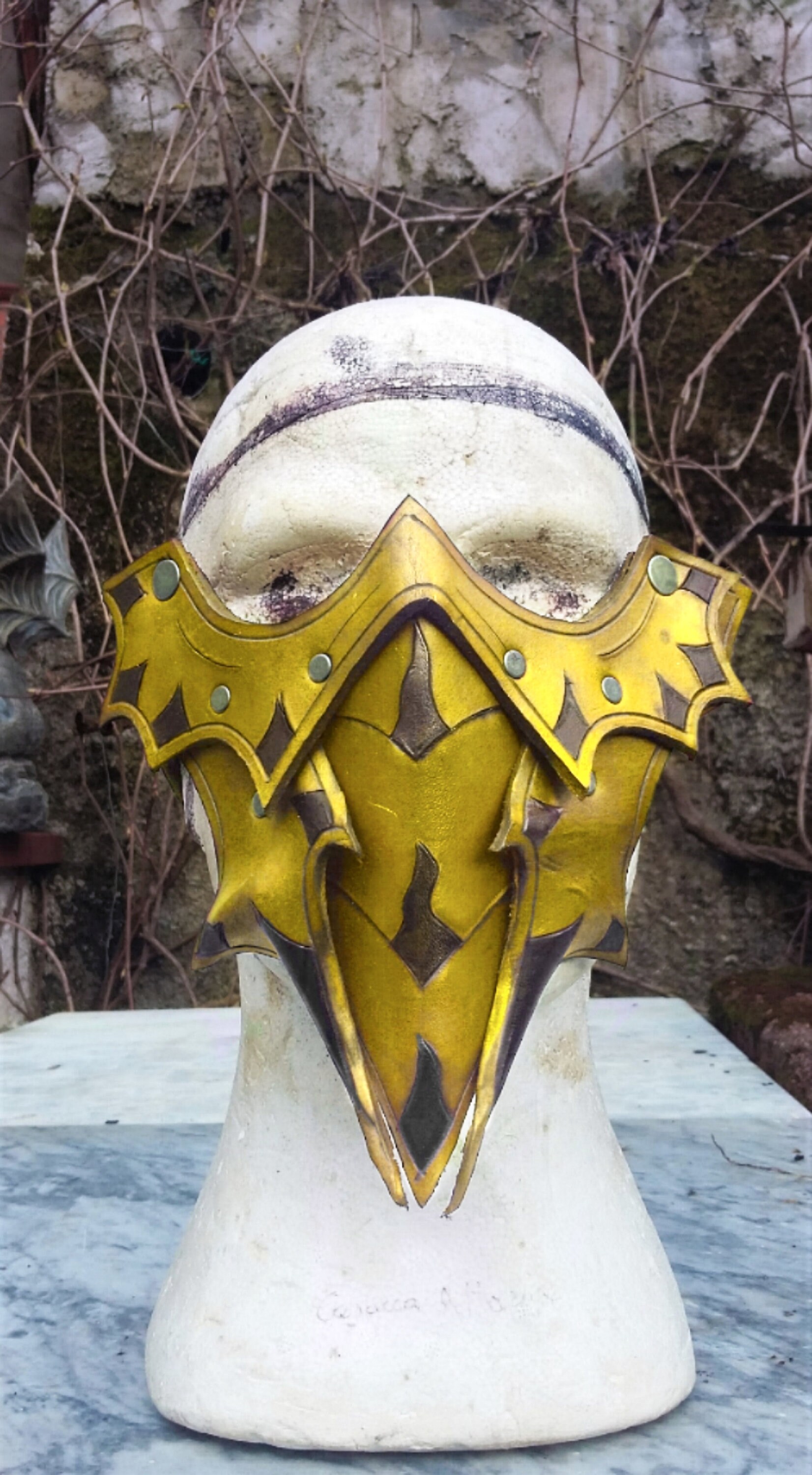 Leather Dragon Mask Muzzle Half Face MASK Fantasy Larp Cosplay Costume  Warrior Alchemist Steampunk High Quality Leather Red Black Custom -   Israel