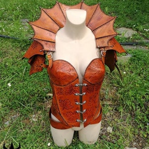 Galavant inspiré Cuir ARMOR femme guerrière / Madalena haute qualité CUSTOM bustier gorget laisse elf elfes druide armure cosplay larp tenue image 10