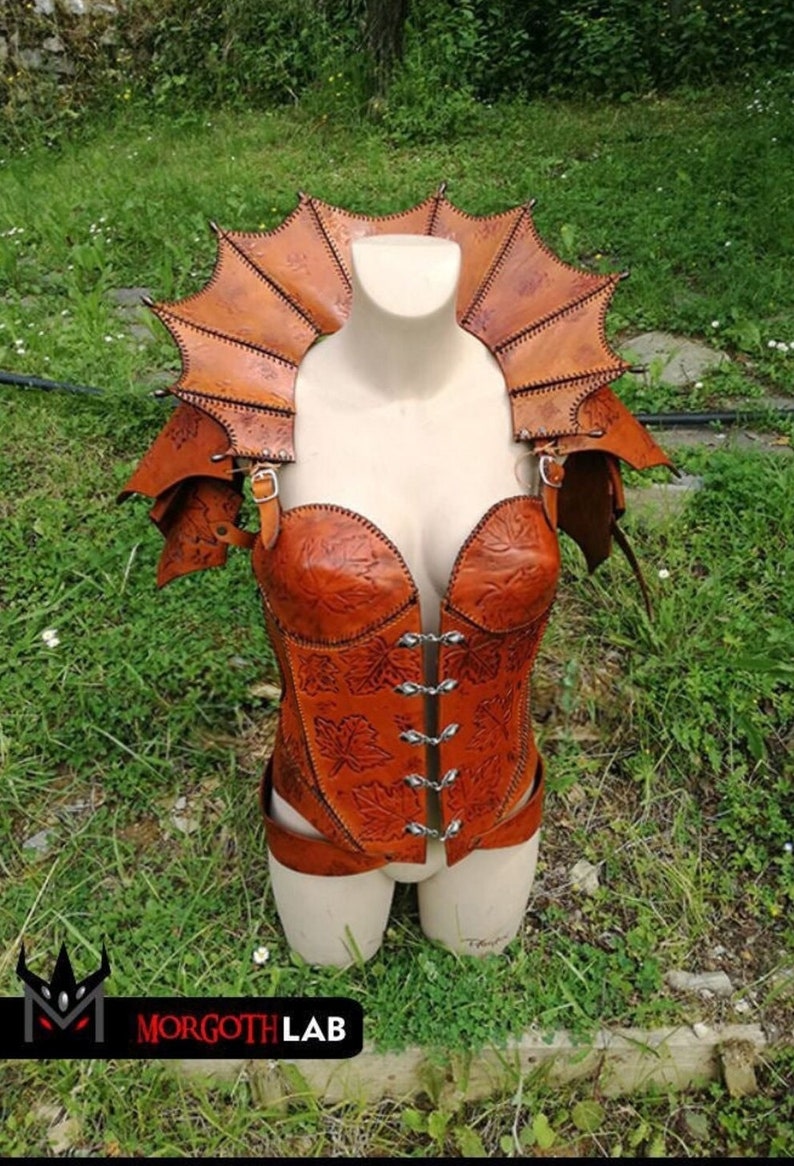 Galavant inspiré Cuir ARMOR femme guerrière / Madalena haute qualité CUSTOM bustier gorget laisse elf elfes druide armure cosplay larp tenue image 10