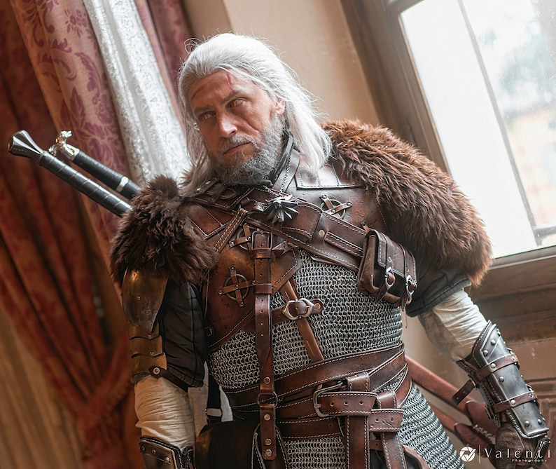 Handmade Leather Witcher Armor: Geralt of Rivia, Bear / Ursine School Armor Accessories image 1