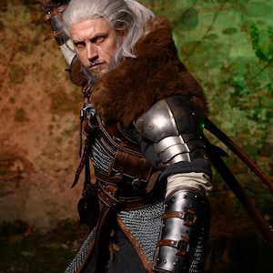 Handmade Leather Witcher Armor: Geralt of Rivia, Bear / Ursine School Armor Accessories image 13
