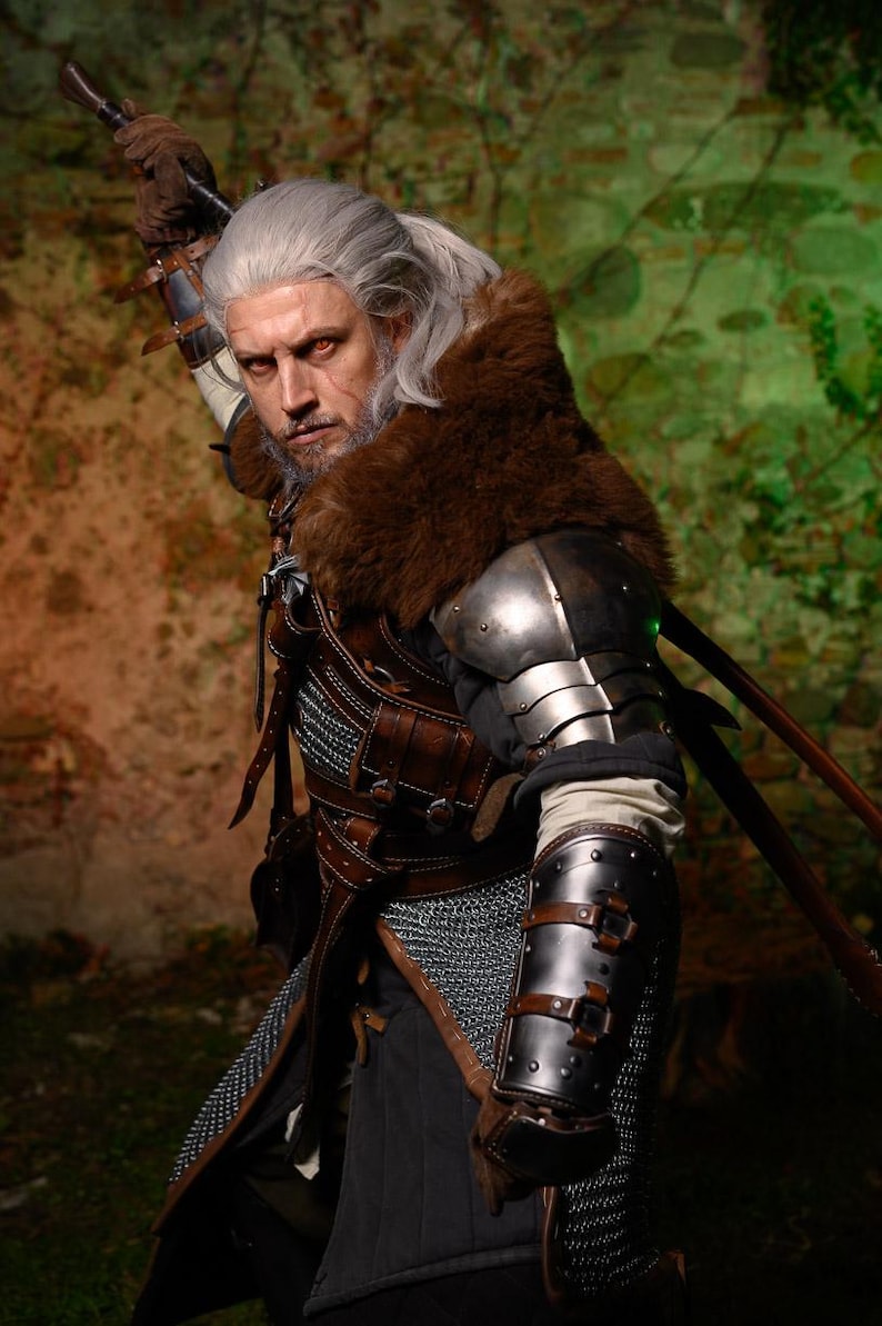 Handmade Leather Witcher Armor: Geralt of Rivia, Bear / Ursine School Armor Accessories image 13
