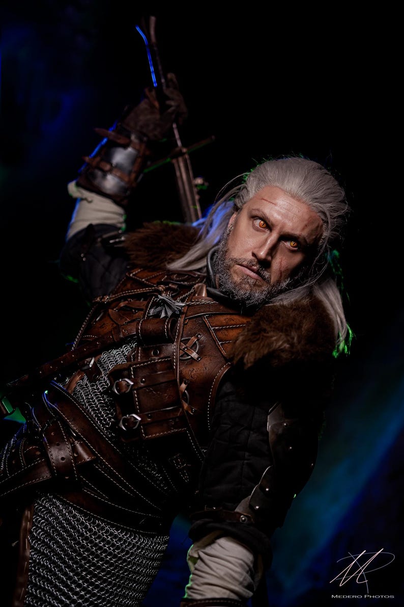 Handmade Leather Witcher Armor: Geralt of Rivia, Bear / Ursine School Armor Accessories image 17
