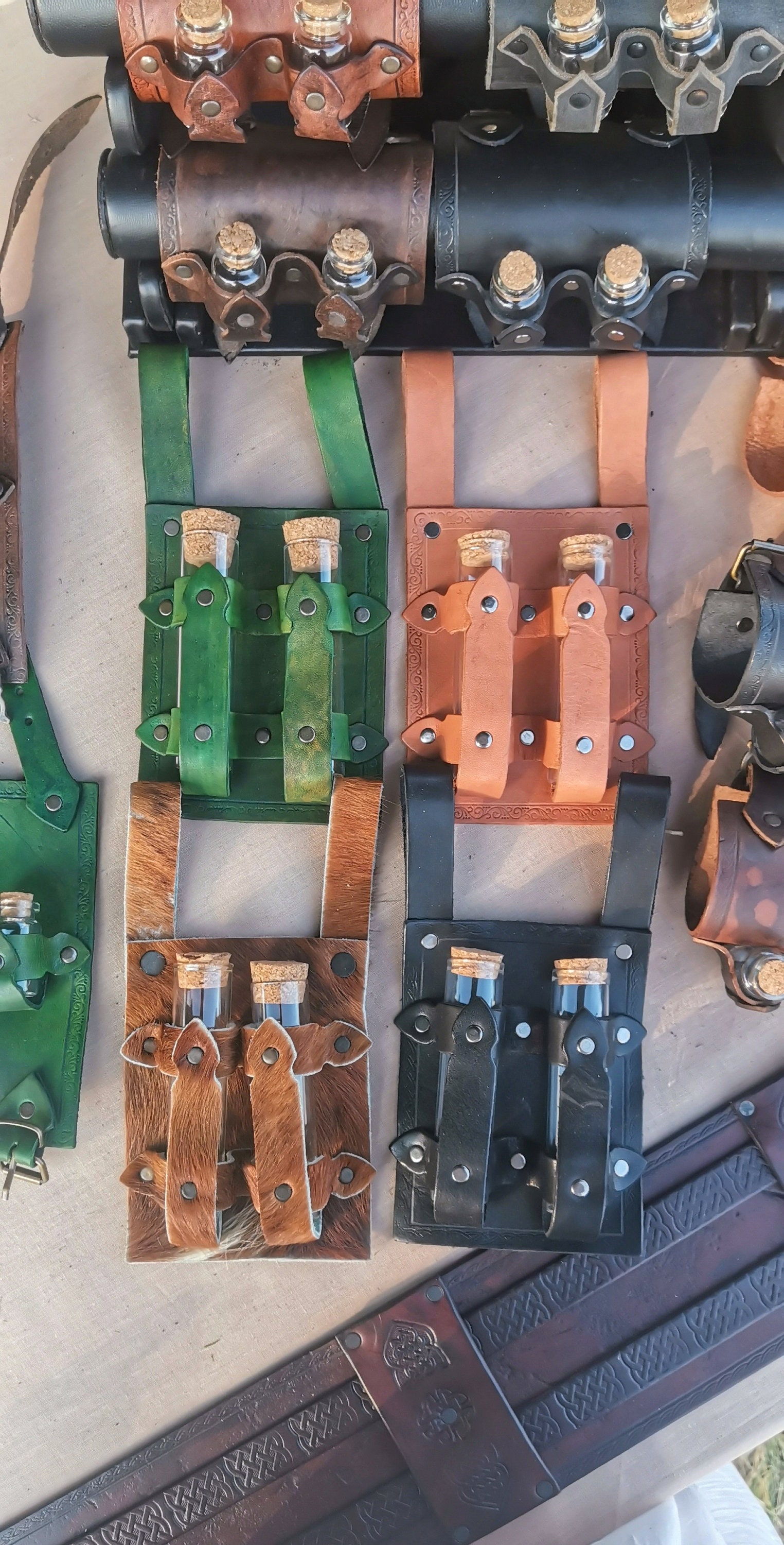 Set Cintura Alchemista Medievale Con Borsello - 3 Pezzi In Pelle PU Per Cosplay E Temi Medievali (Marrone) - Foto 11