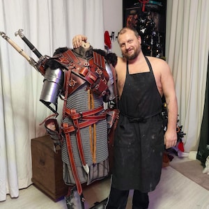 Handmade Leather Witcher Armor: Geralt of Rivia, Bear / Ursine School Armor Accessories image 19