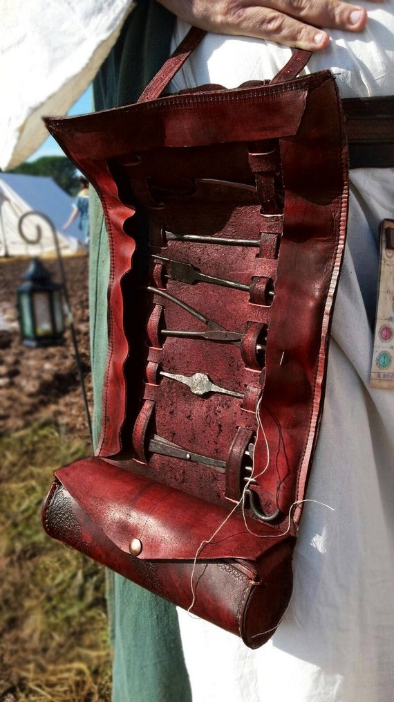 Leather Tool Bag: Medieval, LARP, Cosplay Accessory