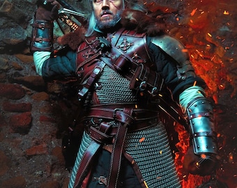 The Witcher Geralt Bear Armor aangepast ontwerp handgemaakt - volledige set cosplaykostuum