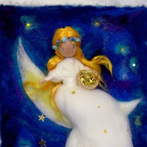 The Fairy of Comfort Against a Starry Night Background