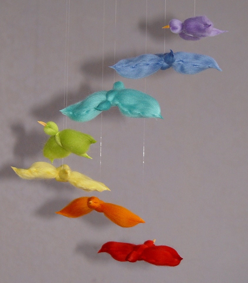 Mobile 7 Oiseaux Arc en Ciel