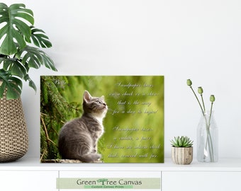 Custom Cat Memorial Gift w/ Custom Memorial Quote Poem, Pet Loss Gifts Cat Loss Gift, Cat Sympathy Gift, Remember Your Pet Remembrance Gift
