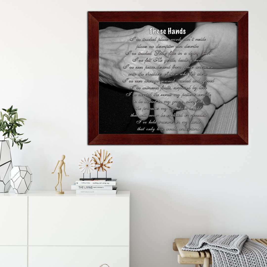 Blessing of the Hands Personalized Calligraphy Poem With Photo, These Are the Hands Wedding Poem